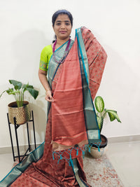 Semi Gadwal Silk Sarees with Digital Prints -Maroon with Sea Green