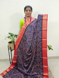 Semi Gadwal Silk Sarees with Digital Prints -Purple with Red