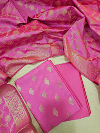 Banarasi Unstitched Salwar Suit - Baby Pink