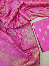 Banarasi Unstitched Salwar Suit - Baby Pink