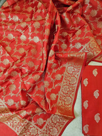 Banarasi Unstitched Salwar Suit - Red