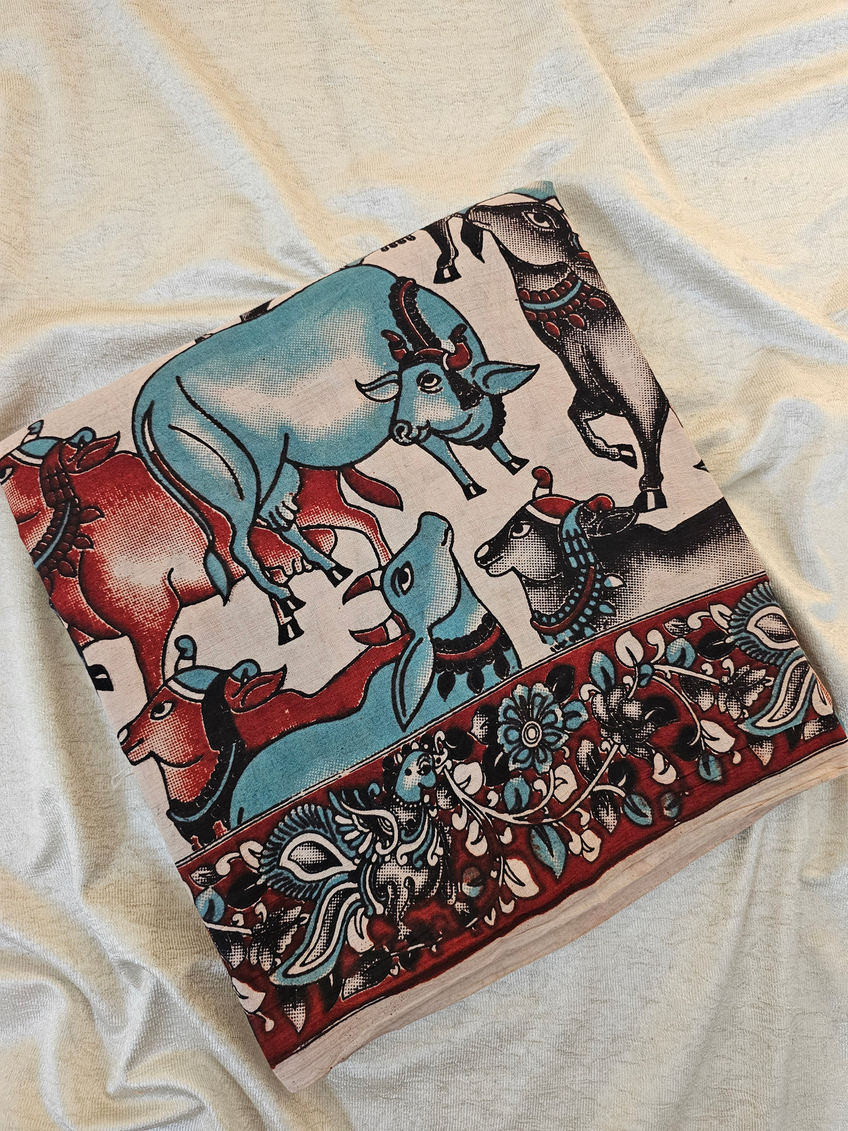 Cotton Kalamkari Saree - Pichwai Multi Shade