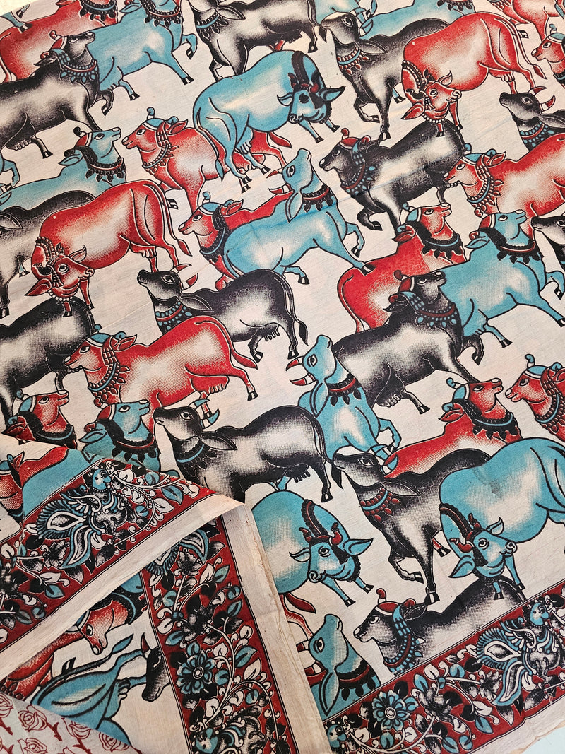 Cotton Kalamkari Saree - Pichwai Multi Shade