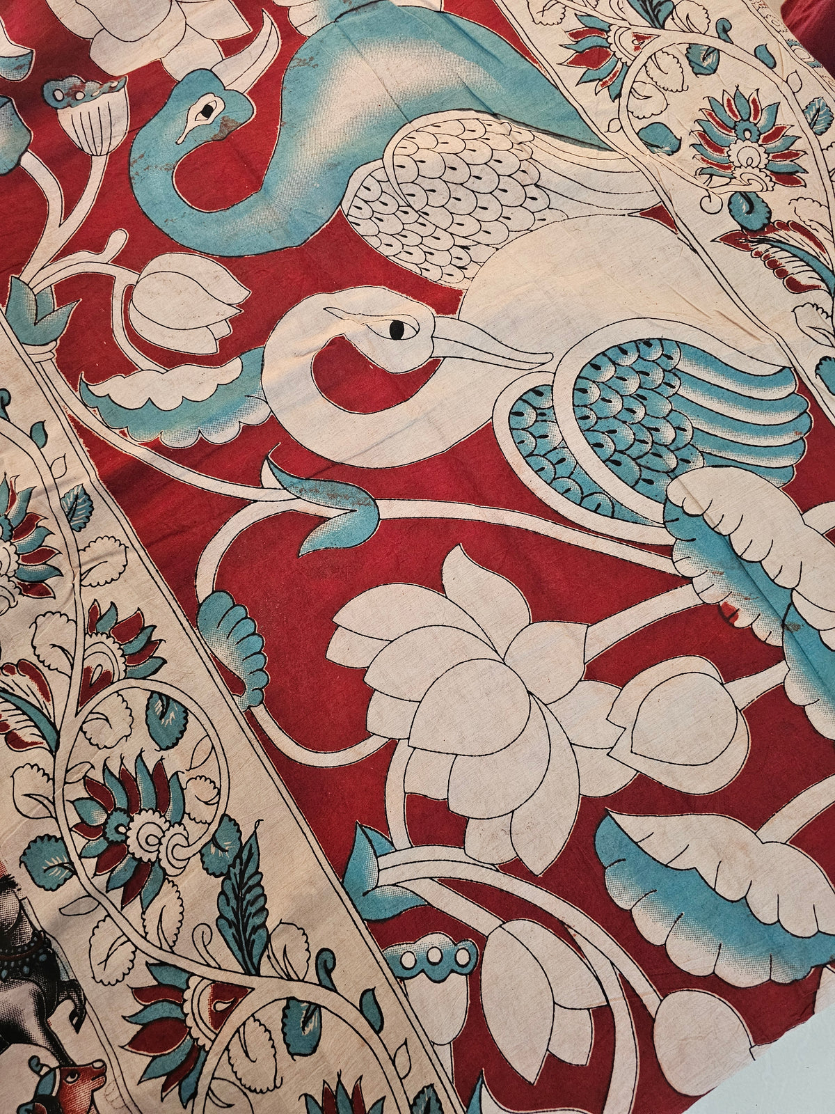 Cotton Kalamkari Saree - Pichwai Multi Shade