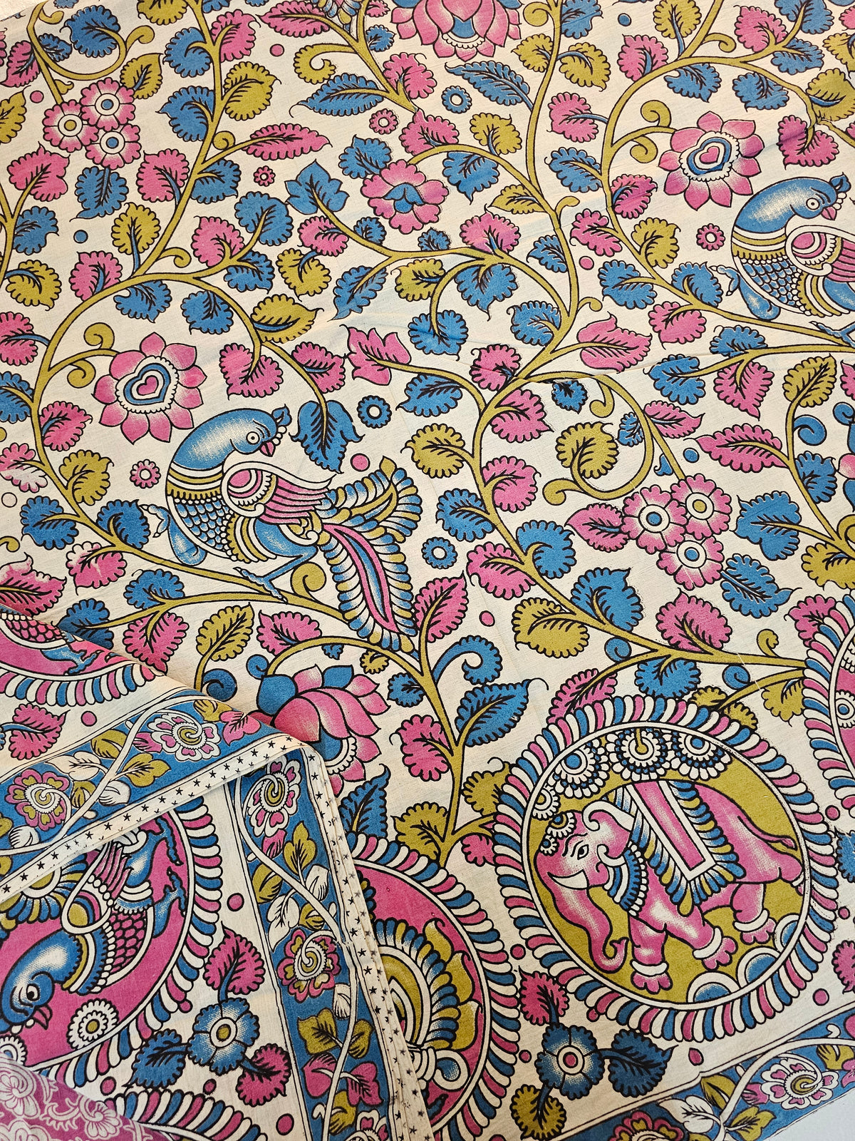 Cotton Kalamkari Saree - Multi Shade