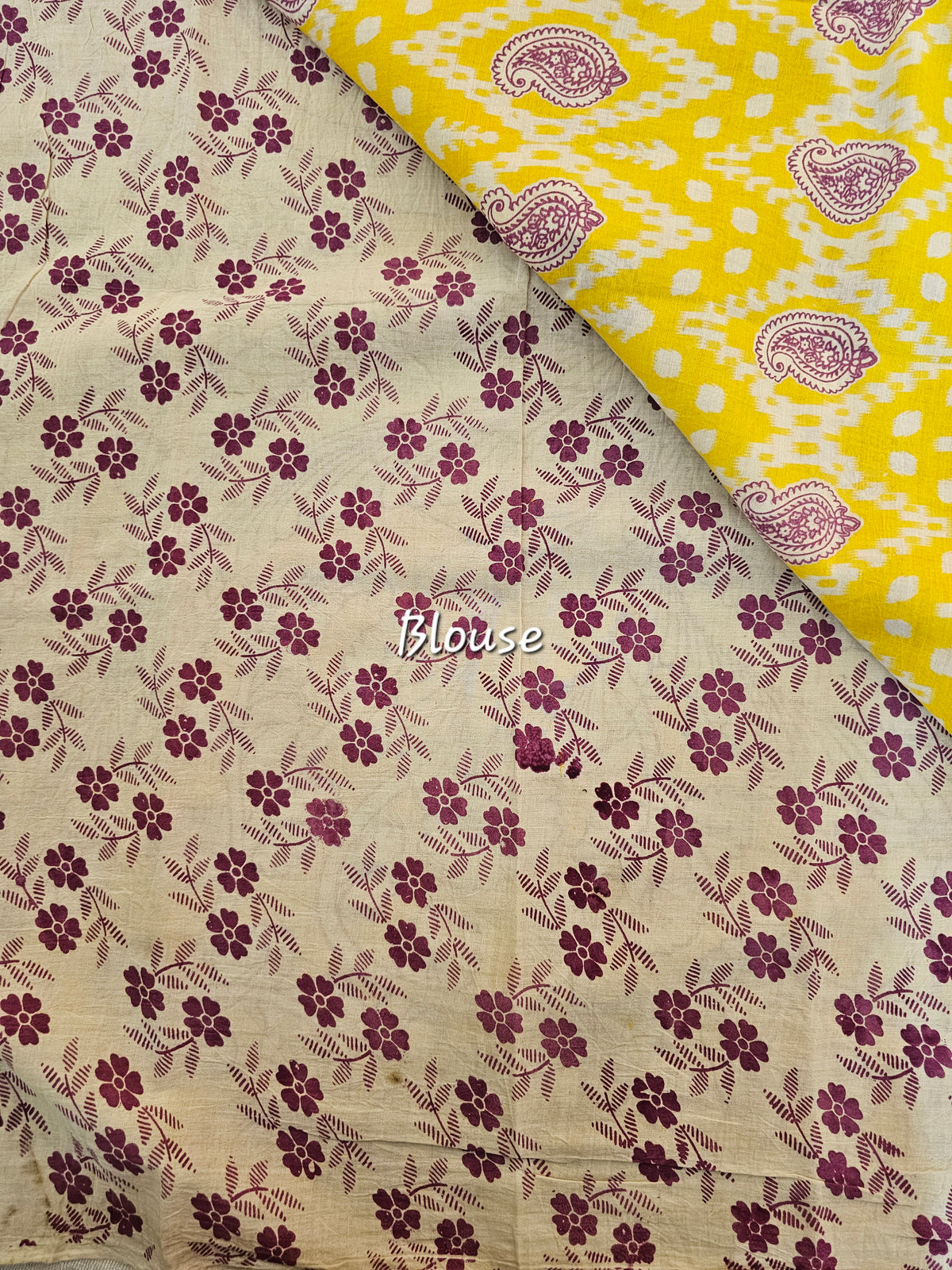 Cotton Kalamkari Saree - Yellow with Pink