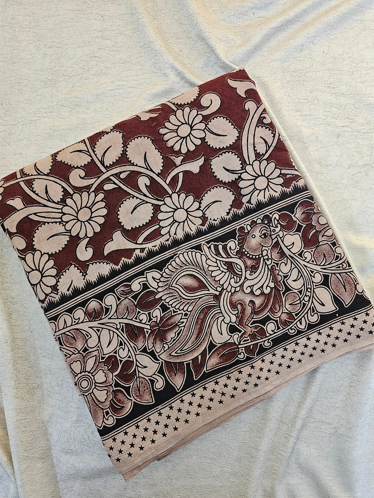 Cotton Kalamkari Saree - Maroon