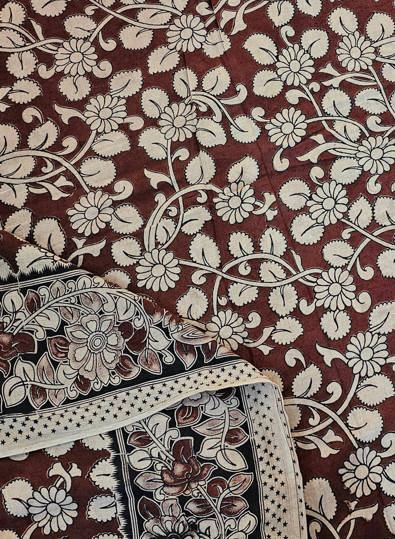 Cotton Kalamkari Saree - Maroon