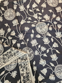 Cotton Kalamkari Saree - Black