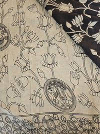 Cotton Kalamkari Saree - Black