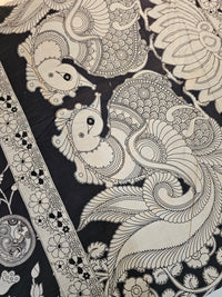 Cotton Kalamkari Saree - Black