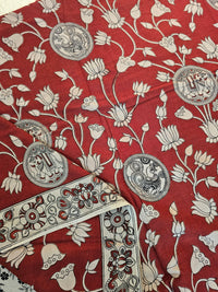 Cotton Kalamkari Saree - Red