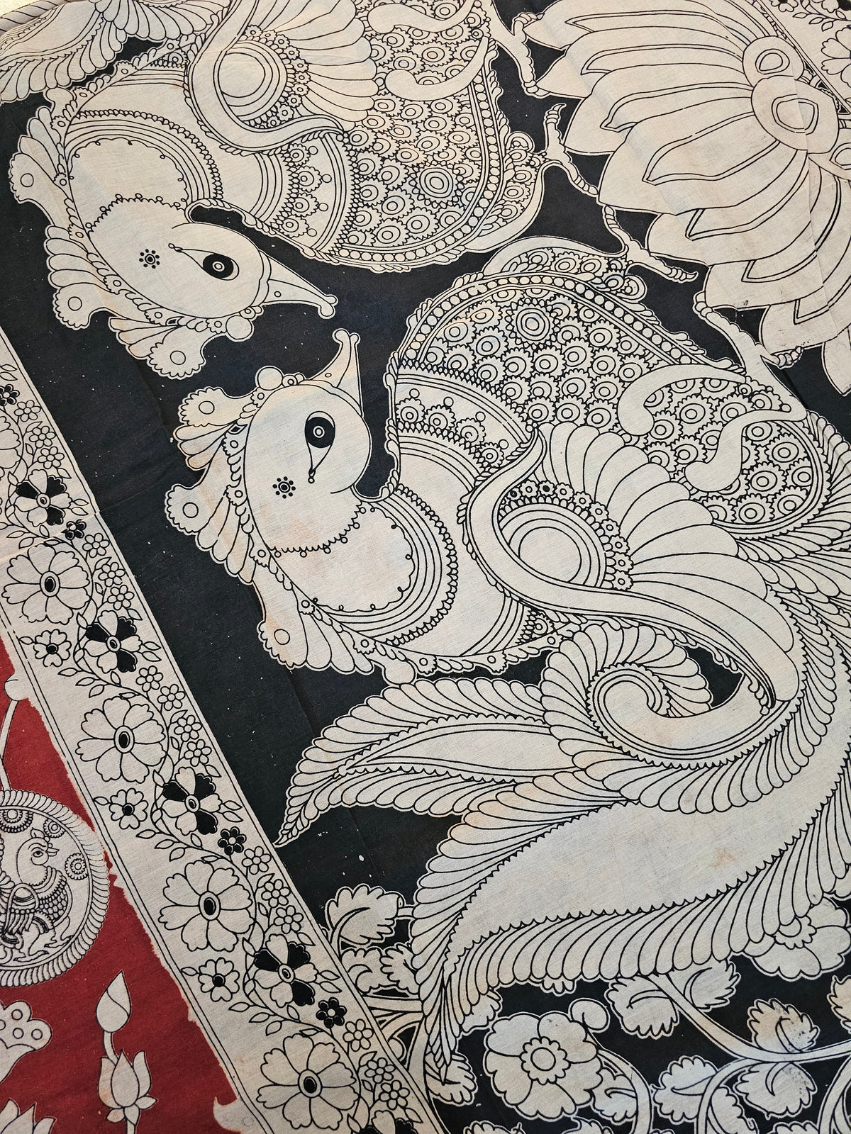 Cotton Kalamkari Saree - Red