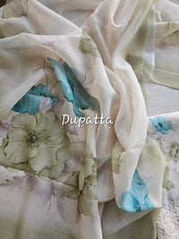 Premimum Pure Soft Linen Unstitched Salwar - Green