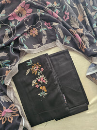 Soft Cotton Unstitched Salwar - Black