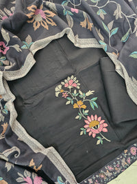 Soft Cotton Unstitched Salwar - Black