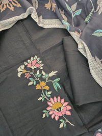 Soft Cotton Unstitched Salwar - Black