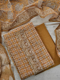 Chanderi Unstitched Salwar - Yellow