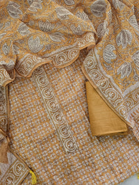 Chanderi Unstitched Salwar - Yellow