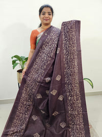 Bhagalpuri Batik Print - Brown with Honey Brown