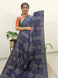 Bhagalpuri Batik Print - Blue with Pink