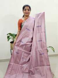 Chinnalampattu Saree with Blouse - Onion Pink with Sea Green