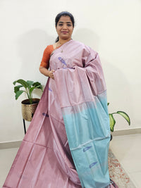 Chinnalampattu Saree with Blouse - Onion Pink with Sea Green