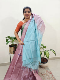 Chinnalampattu Saree with Blouse - Onion Pink with Sea Green