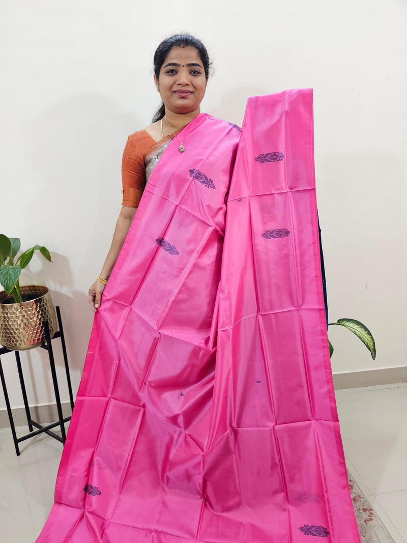Chinnalampattu Saree with Blouse - Pink with Blue