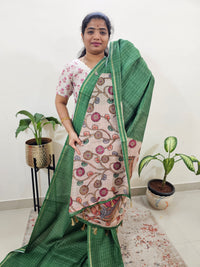 Chanderi Saree with Zari Border - Green