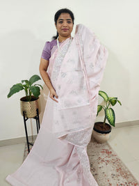 Premium Kota Designer Saree with Classy Emboridery Work - Pink
