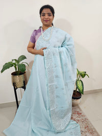 Premium Kota Designer Saree with Classy Emboridery Work - Blue