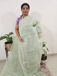 Premium Kota Designer Saree with Classy Patch Work - Mint