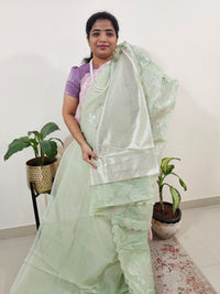 Premium Kota Designer Saree with Classy Patch Work - Mint