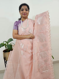 Premium Kota Designer Saree with Classy Patch Work - Peach