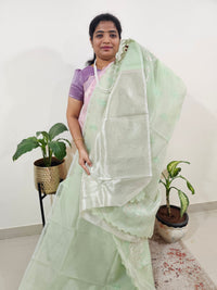 Premium Kota Designer Saree with Classy Patch Work - Mint