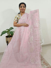 Premium Kota Designer Saree with Classy Patch Work - Pink