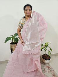 Premium Kota Designer Saree with Classy Patch Work - Pink