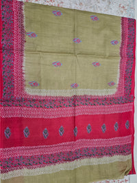 Pure Cotton with Hand Block Prints - Beige with Pink