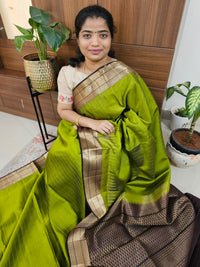 Classical Kanjivaram Pattern Pure Handloom Soft Silk Saree -