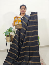 Bhagalpuri Sequence Weaving  - Black