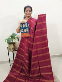 Bhagalpuri Sequence Weaving  - Maroon