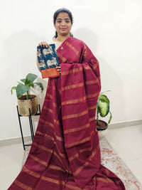 Bhagalpuri Sequence Weaving  - Maroon