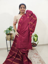 Bhagalpuri Sequence Weaving  - Maroon