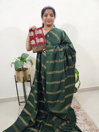 Bhagalpuri Sequence Weaving  - Dark Green