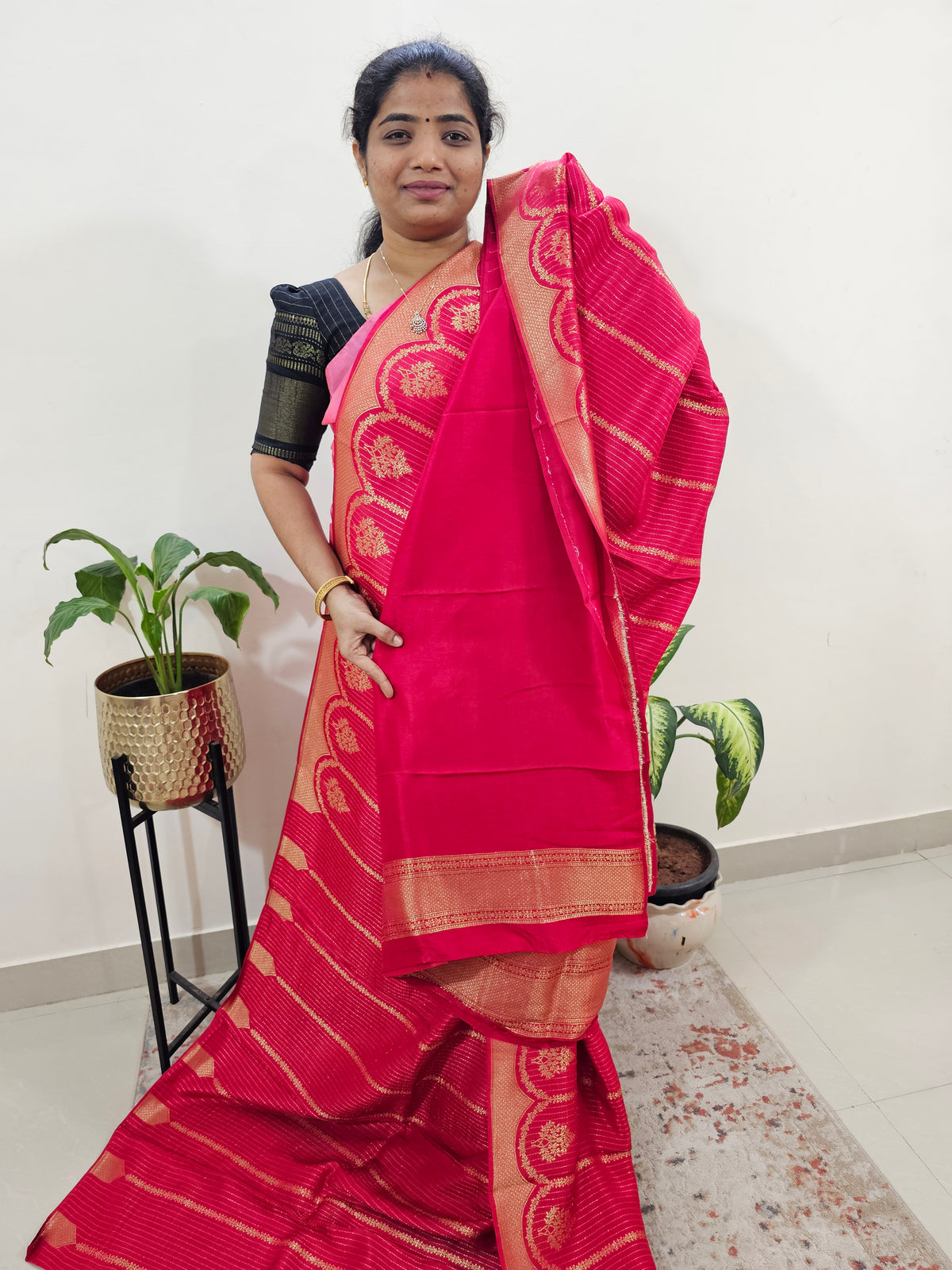 Semi Kathan Silk Saree - Red