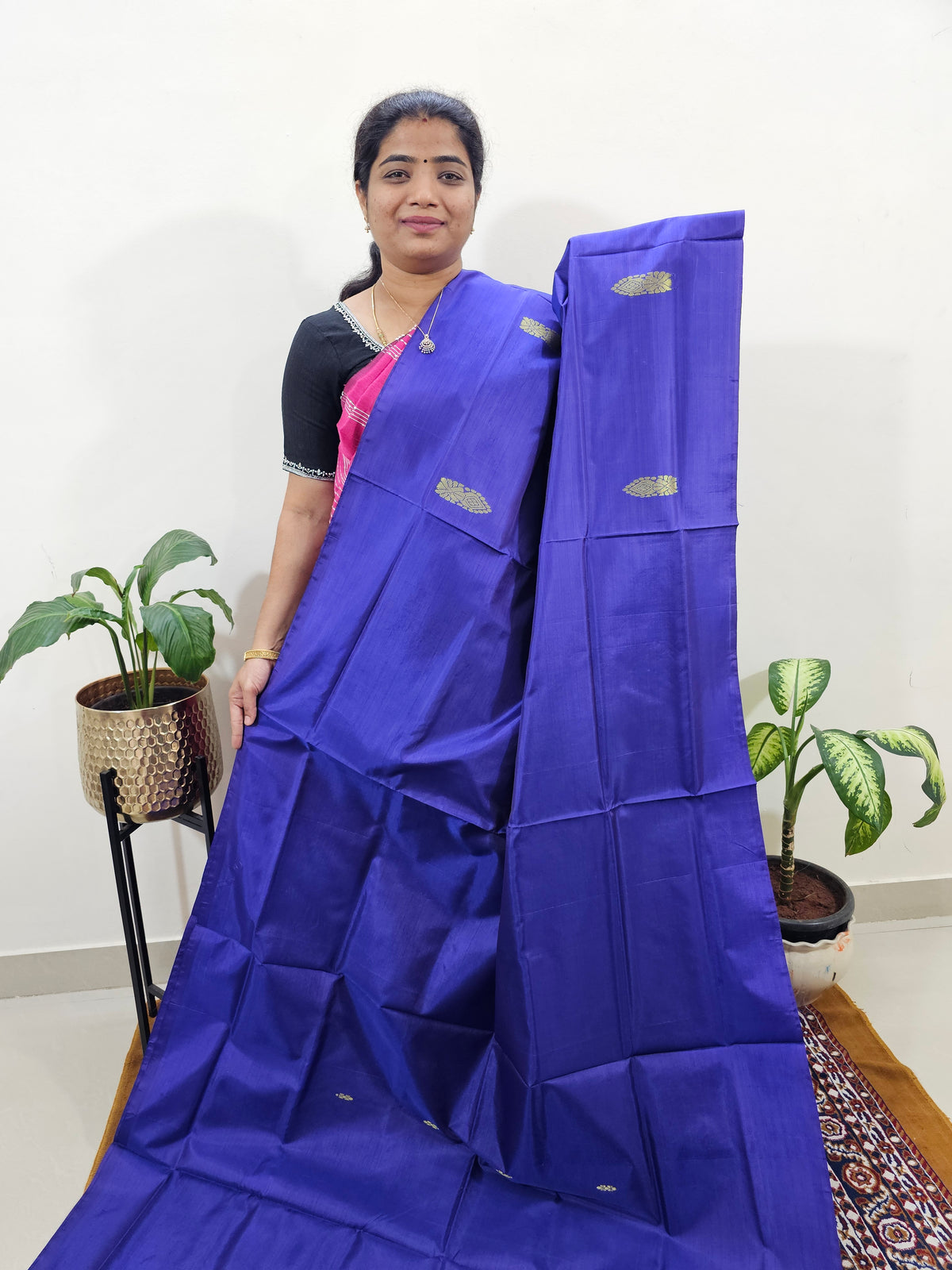 Chinnalampattu Saree with Blouse -  Blue with Green