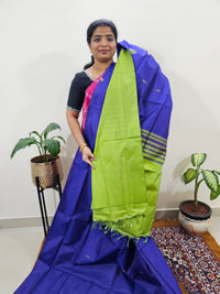 Chinnalampattu Saree with Blouse -  Blue with Green