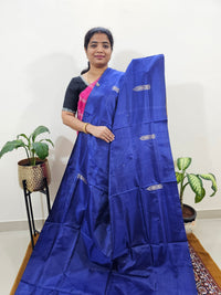 Chinnalampattu Saree with Blouse -  Dark Blue with Brown