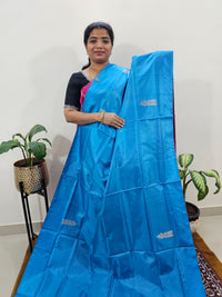 Chinnalampattu Saree with Blouse - Blue with Pink